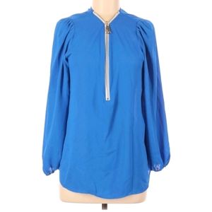 Carmen Marc Volvo Zipper Neckline Top Blouse